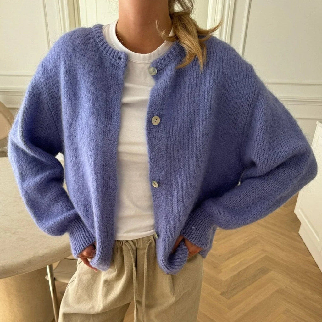 Basic Cardigans Front Button Up Long Sleeve Knitwear Y2k Color Soft Knitted Sweater Tops Outerwear