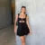 Hollow Out Bandage Mini Dress for Summer New Spaghetti Sleeveless Backless Bodycon Club Party Dress