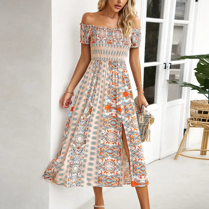 Dress New Product One Shoulder Split Large Hem Skirt With Ruffle Edge Vestido Maxi Dress Bodycon Y2k