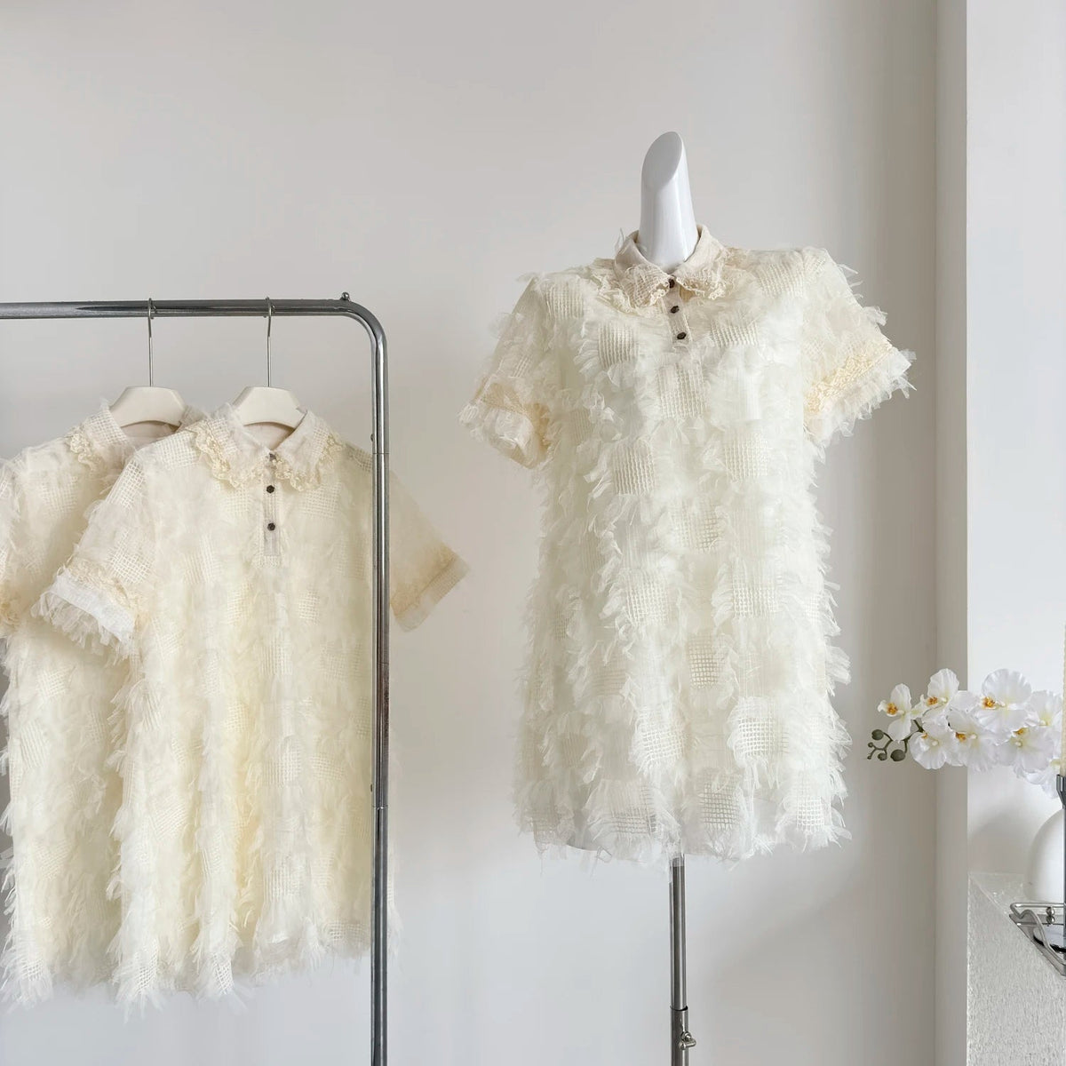 2000s Y2k Mini Dress Japanese Kawaii Clothing Evening Party Lace Dress Office Lady Short Sleeve Retro Summer