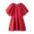 Retro Back Lace Up Mini Dresses Loose Puff Short Sleeve O-neck Dress Female Christmas Party