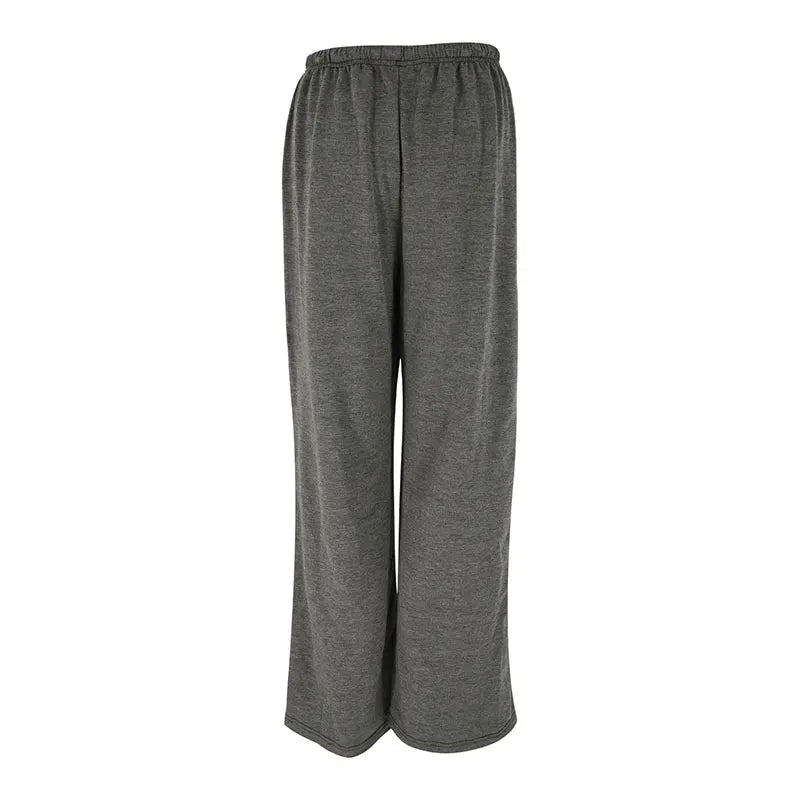 Trousers Autumn New Basic Straight Slim Pants Lady Simple Versatile Knitted Trousers