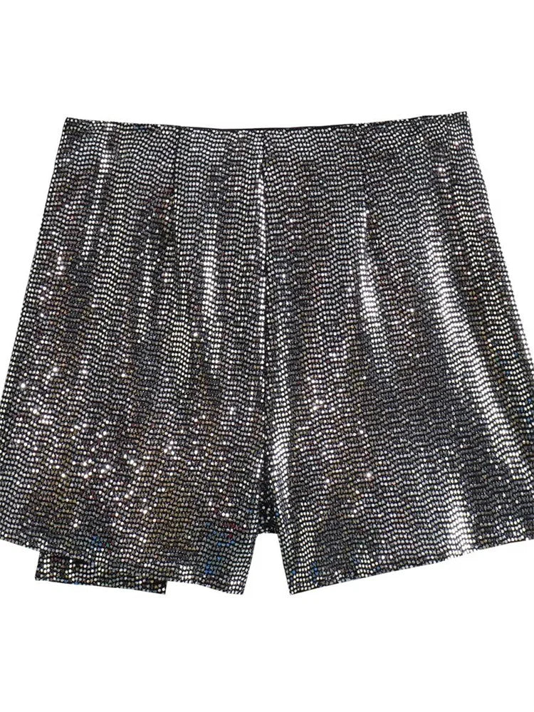 Sequin Y2k Skirt Club Glitter High Street Slim Zipper Loose Patchwork Short Skirt Sparkle Skirt