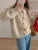 Knit Sweater Cardigan Coat for Long Sleeve Patchwork Ribbed Loose Cropped Top Female Knitwear Outwear Jumpers