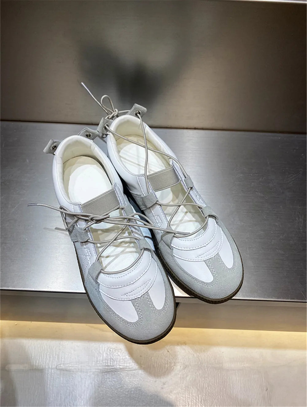 Genuine Leather Sneakers for Breathable Soft Round Toe Shoes Woman Sport Flats Sneakers