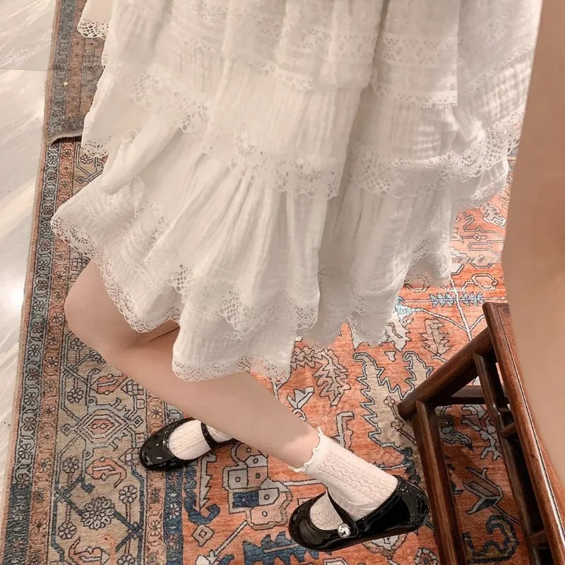 Cartoon Leather Mary Jane Shoes Lolita Red Black Flat Keel Thin Shoes Girl