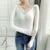 Autumn Long Sleeve Shirt Spring Lycra Thermal Underwear Basic V Neck T-shirt Underwear Woman Top Thin Blouse Female Clothing