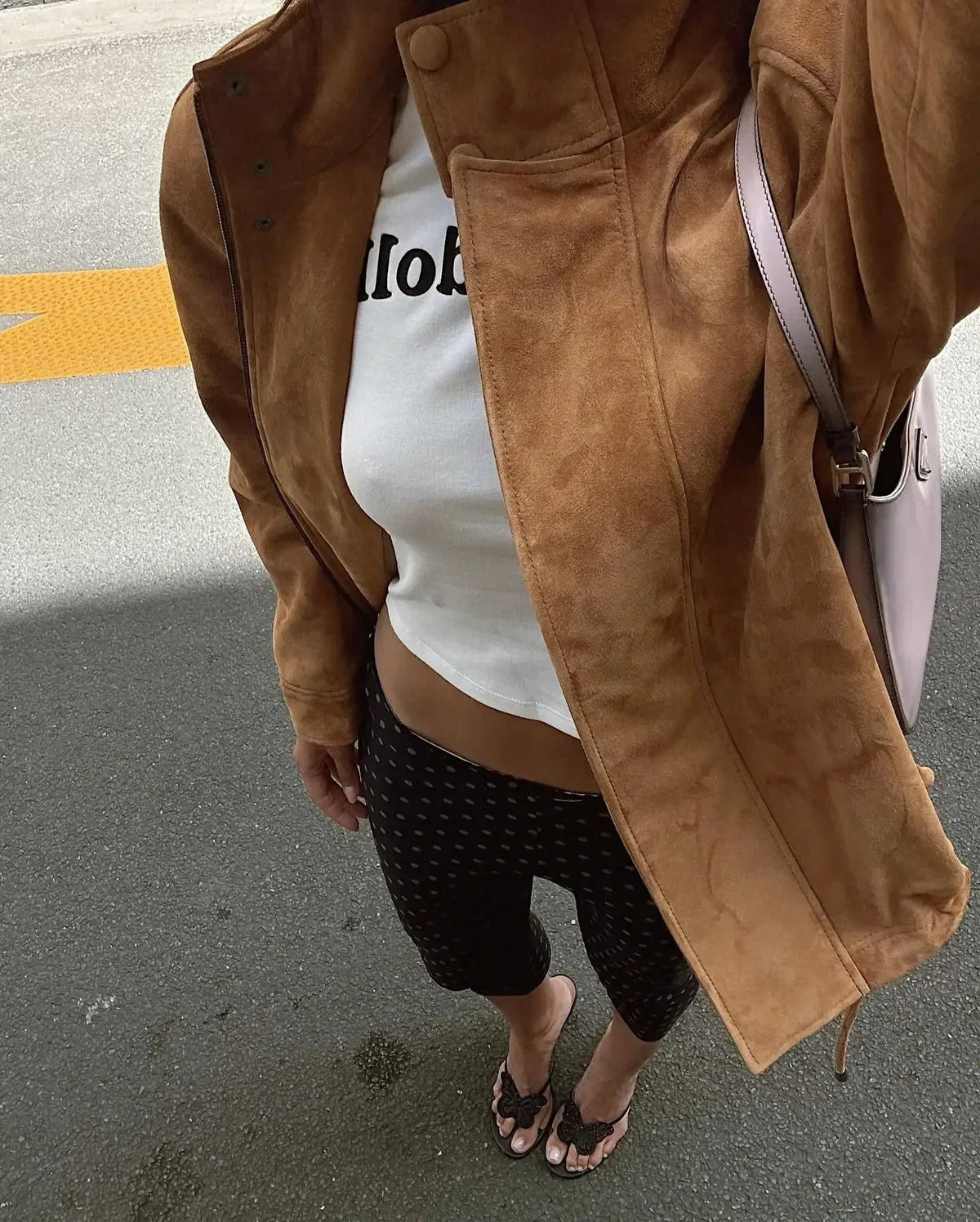 Long Sleeve Stand Collar Female Coats Suede Zipper Jacket for Autumn New Lady Pockets Outerwear Street