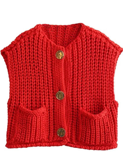 Knitwear Sweater Cardigan Pocket ’s Jackets Hollow Out Short Sleeve See-through Coat Female Knit Outwear