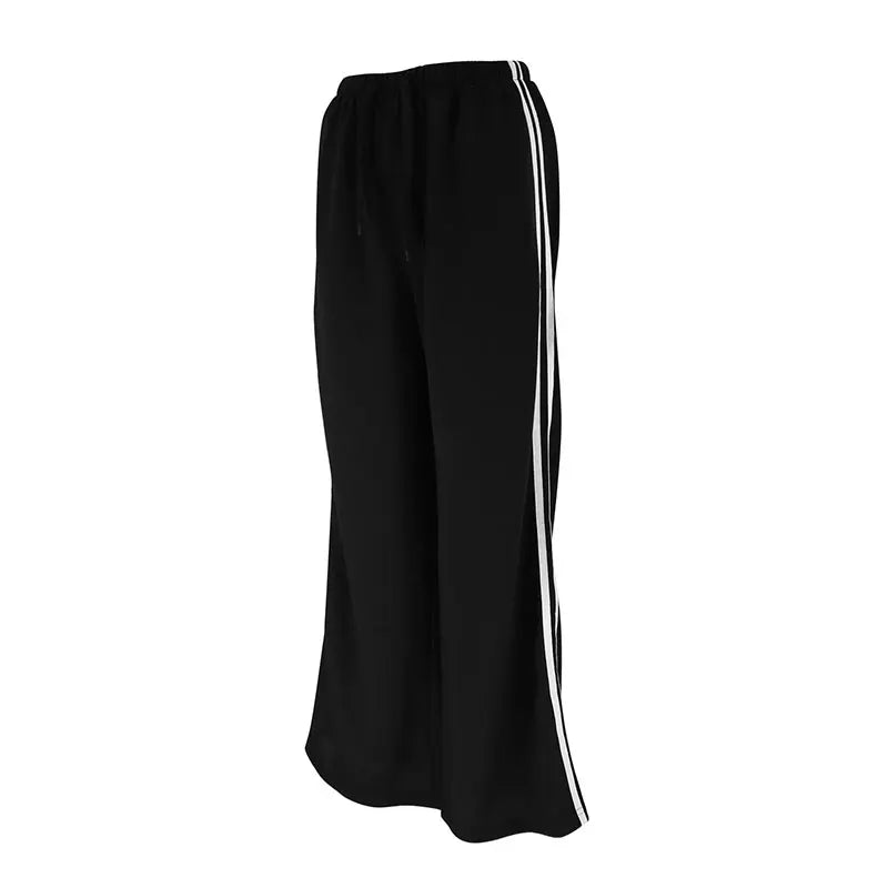 New Striped Pants Summer Basic Straight Slim Trousers Female Simple Versatile Pants