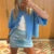Button Up Short Sleeve Cardigans Preppy Aesthetic Y2k Knitted Sweater T-shirt Loose Fit Knitwear Tops High Street
