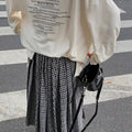 Large Plaid Skirts for Woman Autumn New Design Pleated Skirt Korean Faldas Long Elastic Waist Skirts