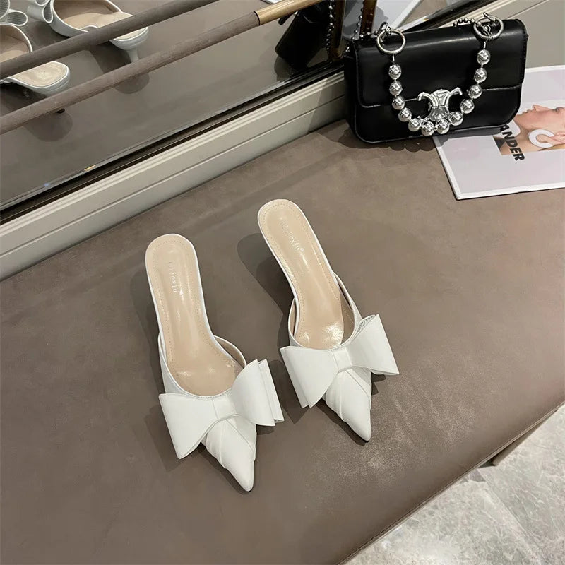 Beige Heeled Sandals Wedding Shoes Shallow Mouth Black High Lace Up Comfort Party Stiletto Clear Pointed Rubber Silk