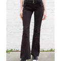 Black Flared Pants Summer Low Waist Pockets Ornamnet Color Pants Female Bottoms