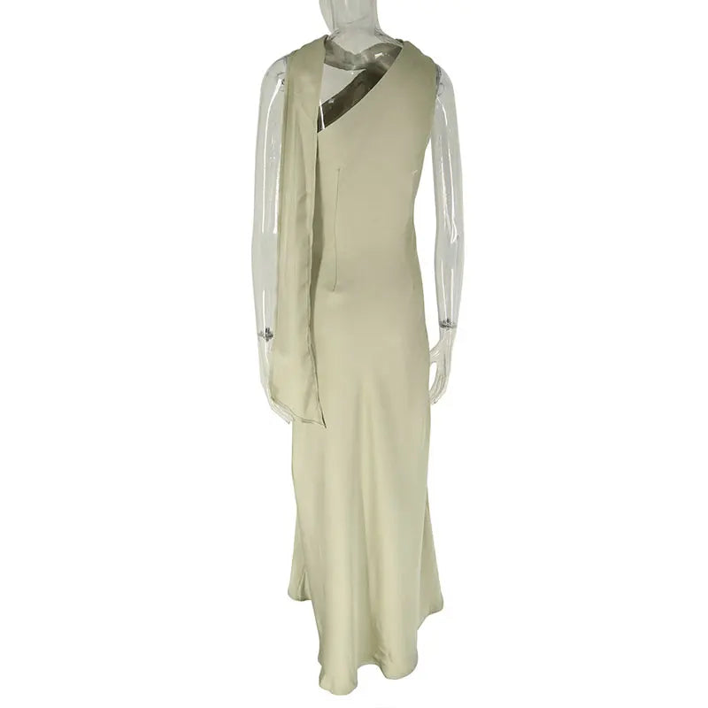 New Maxi Dresses Summer Sleeveless Off Shoulder Slim Dress High Street Club Lady Folds Dresses