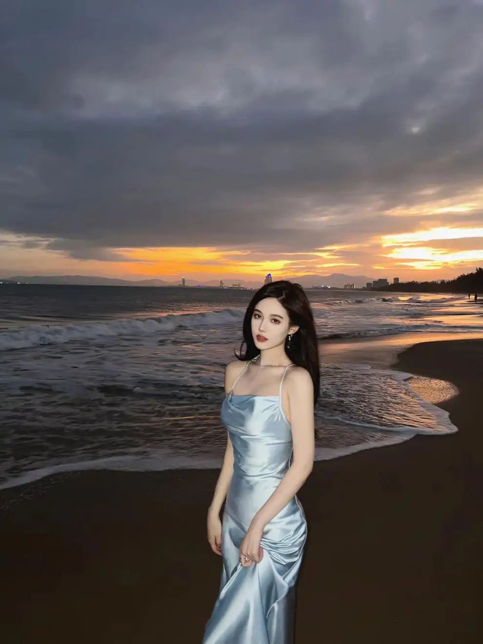 Evening Party Midi Dress Female Prom Vestidos Lady Holiday Beach Clothes Dress for