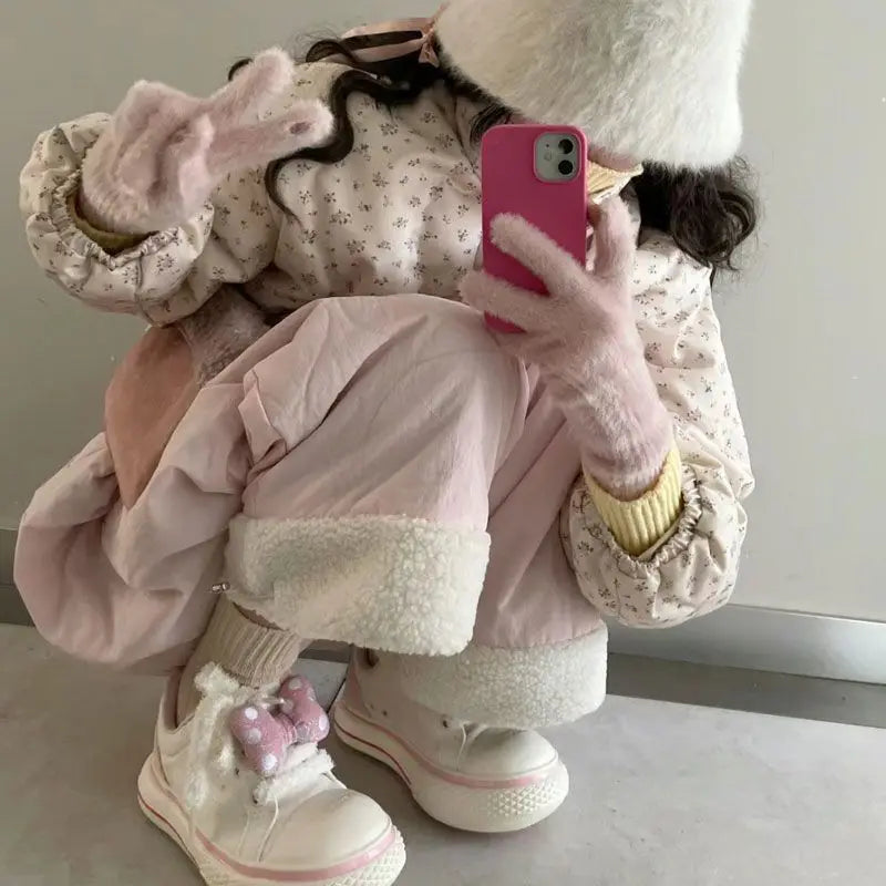 Winter New Pants Diamond Lattice Loose Patchwork Warm Waterproof Cotton Pants Student Pantalones De Mujer