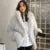 Winter Faux Fur Coat Hooded Loose Long Sleeve Outerwear High Street Fur Jacket Female Overcoats New