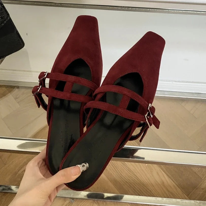 Narrow Band Slippers Woman Shallow Flat Slide New Brand Low Heel Slingback Sandals Pantuflas Mujer