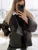 ’s Leather Jacket Loose Thick Warm Lapel Single Breasted Long Sleeve Fleece Jacket Fall Winter Street Outwear