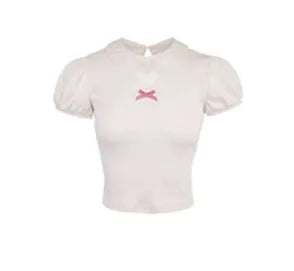 Summer New Years Top Basic T Shirt Doll Neck Cotton Shortsleeve Tshirt