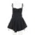Bows Spaghetti Strap Dress for Plunge Bodycon Mini Dress Zipper A-line Backless Folds Party Dress High Waist