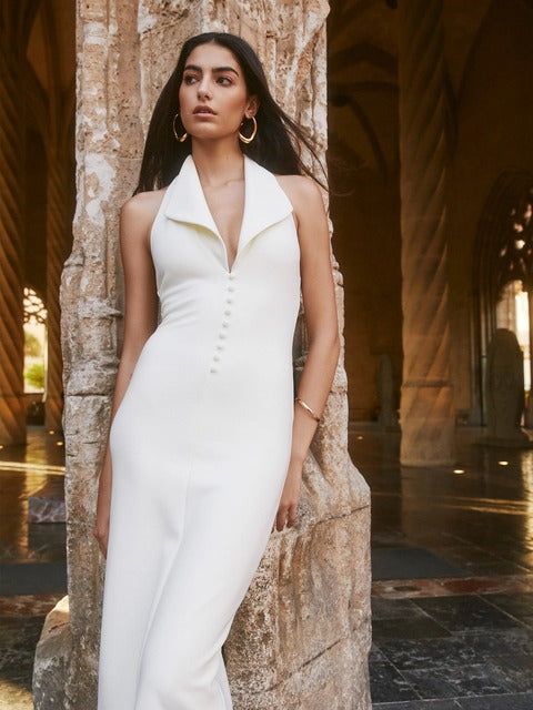 Artcat Sleeveless Button Bodycon Long Dress Deep V Party Evening Dress Autumn/winter New Silm Female Vestdos