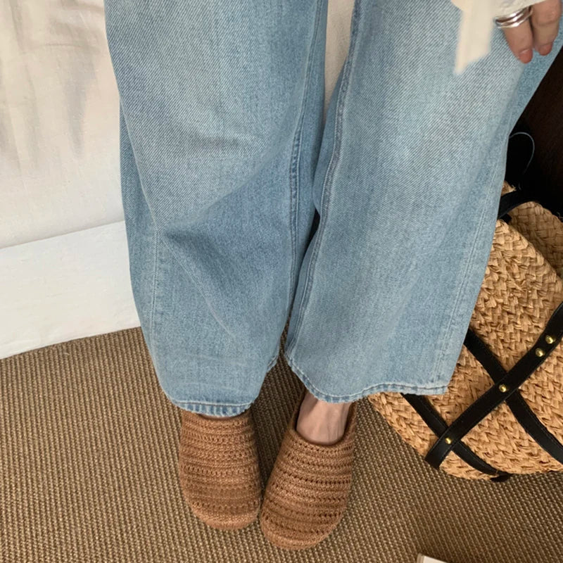 Summer Breathable Hollow Out Mules Slippers Slip on Singbacks Shoes Dress Slides