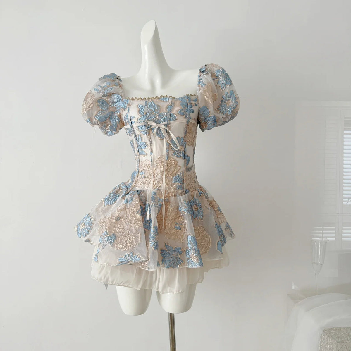 2000s Y2k Mini Dress French Dress Evening Party Clothing Outwear Short Sleeve Bodycon Summer