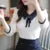 ’s Spring Autumn Style Lace Blouses Shirt Peter Pan Collar Color Half Sleeve Lace Tops Sp8676