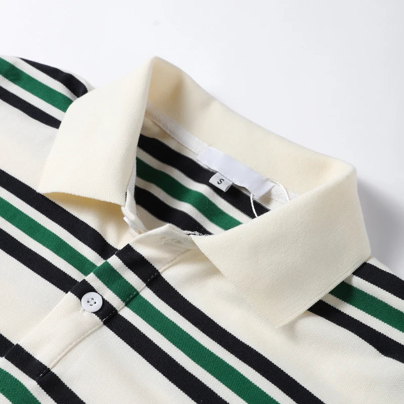 Stripe T-shirt Short Sleeve Female All Match Polo Shirts Summer New Loose Tops High Street