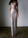See Through Maxi Dress Strappy Dresses Body-shaping Vestido Female Hipster Attirewear Clothing