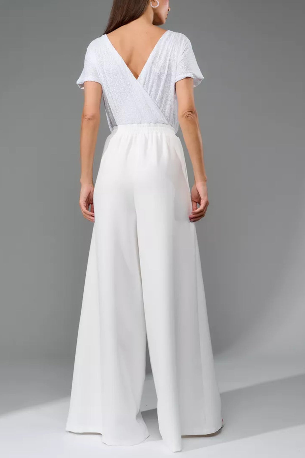 Sequin Patchwork Short Sleeve High Waist Jumpsuits