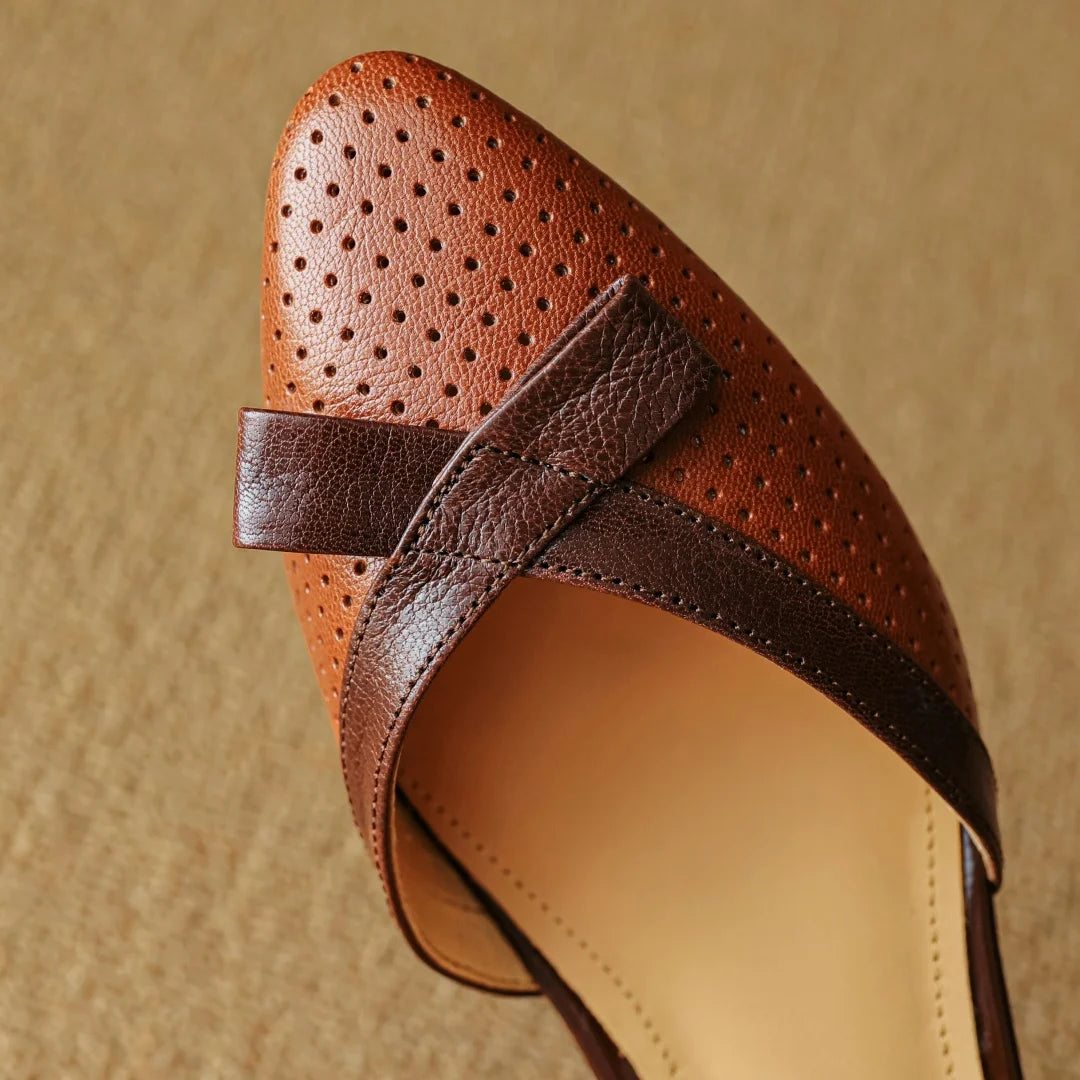 3441 Sheepskin Hollowout Mix Color Patchwork Ankle Strap Flats Sandals Round Toe Daily Shoes