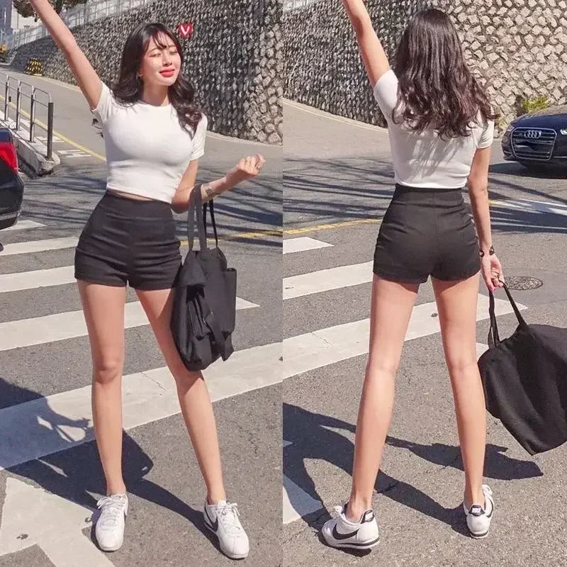 Xs-4xl Black Shorts High Waist White a Line Wide Leg Suit Short Club Slim Hot Short Pants New