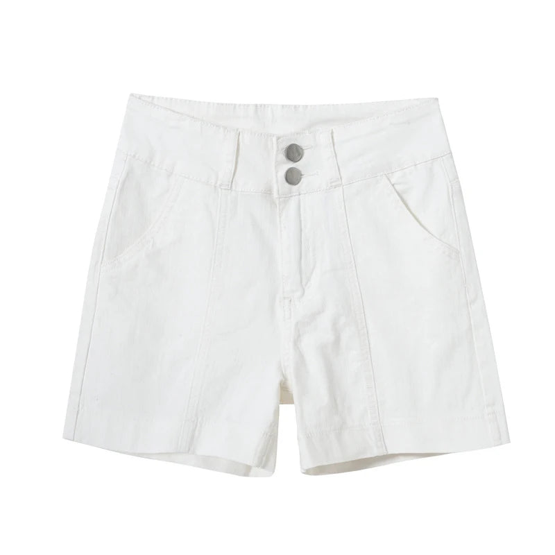 New Summer High Waist Wide Leg Denim Shorts Straight Short Jeans Variety Pants Korean