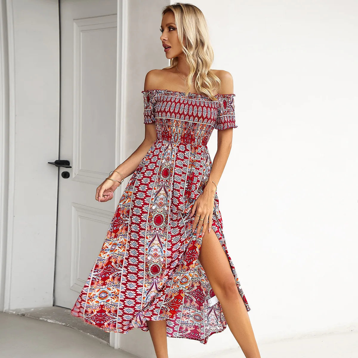 Dress New Product One Shoulder Split Large Hem Skirt With Ruffle Edge Vestido Maxi Dress Bodycon Y2k