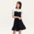 Color Block Little Black Dress and Commute Summer New Gentle Texture Playful Mermaid Hem Short Skirt