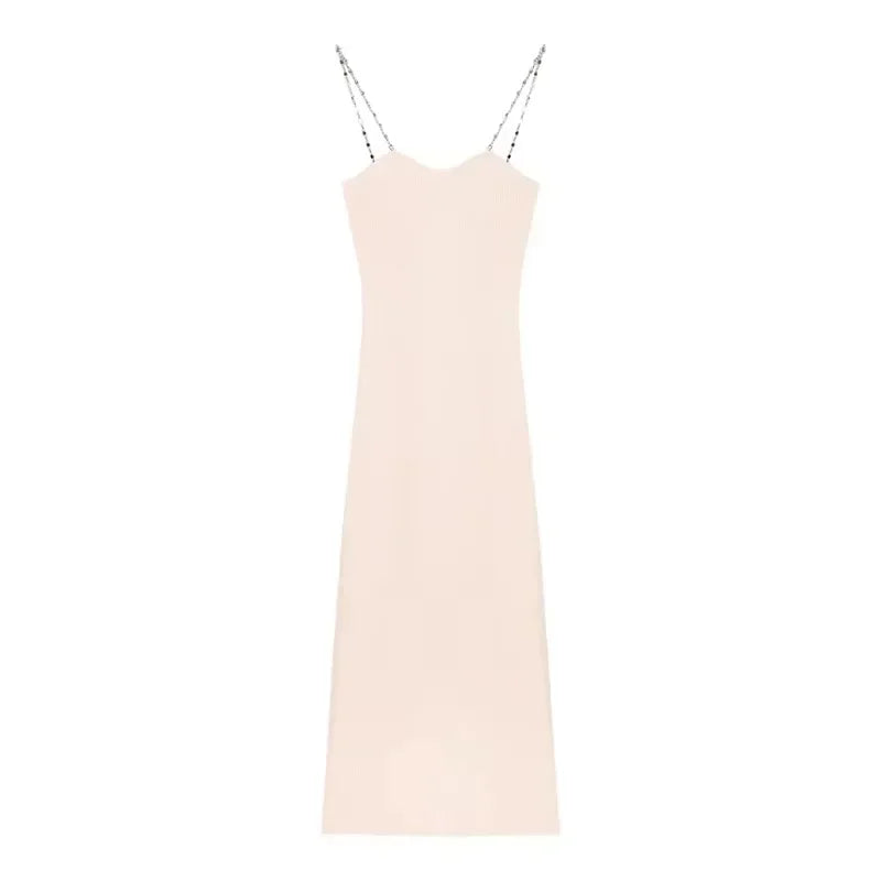 Autumn New High Street Color Threaded Chain Knit Dress + Loose Plush Spliced Cardigan Twopiece Suit