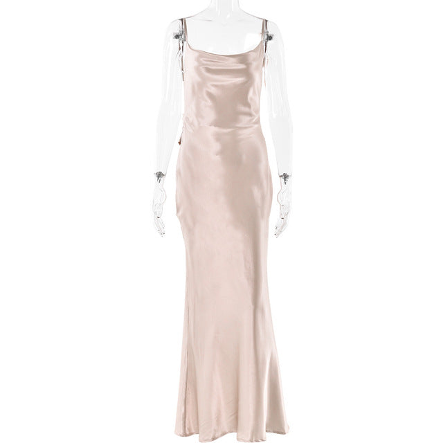 Backless 3drose Tassel Maxi Long Dresses for Sleeveless High Waist Bodycon Dress Lady Party Robe
