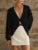 Knitwear V-neck Cardigan Coat for Long Sleeve Autumn Cropped Outwear Knit ’s Cardigan Top