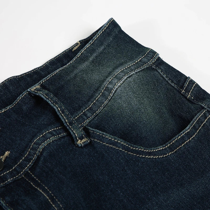 Y2k Flared Jeans Retro Button-up Low Rise Denim Pants Harajuku 2000s Trousers Basic Aesthetic Mom Jeans