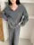 Autumn Winter ’s Knitted 2-piece Set Lapel Pullover Sweater Long Pants Korean Female Clothing Knitwear New