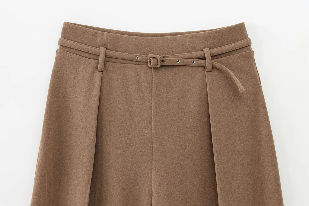 European and American Style New Temperament Versatile Pants Fashionable Simple Drape Wideleg Suit Pants