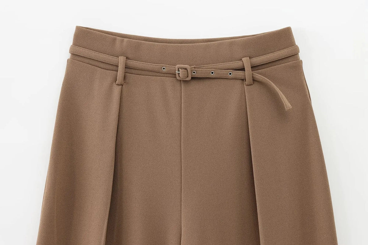 European and American Style New Temperament Versatile Pants Fashionable Simple Drape Wideleg Suit Pants