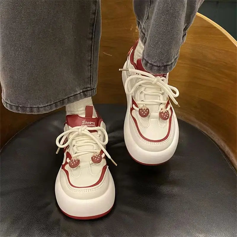 Strawberry Kawaii Shoes Sports Platform Sneakers Vulcanize Autumn Winter Flats Lolita Korean Tennis Female