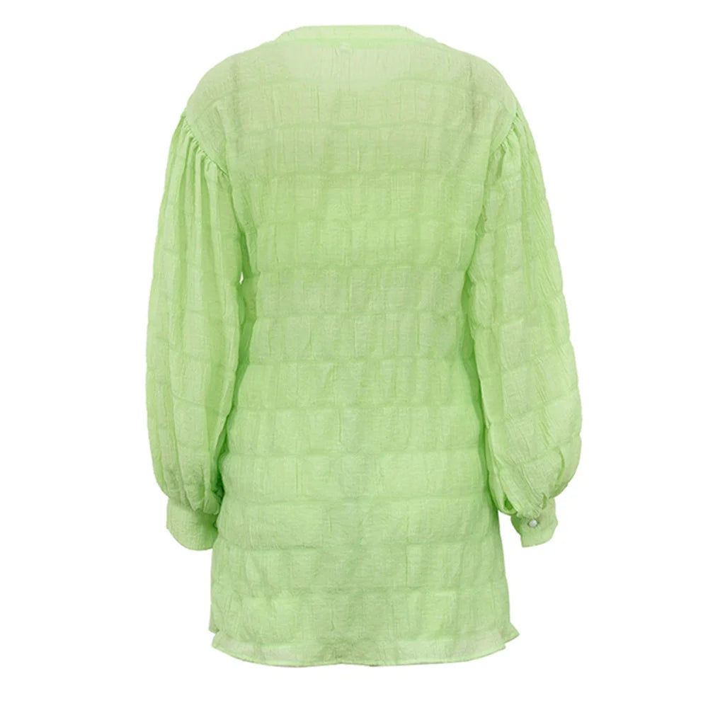 White 3 Piece Sets Summer Lantern Long Sleeve Cardigan Tops Shorts Suits Lady Spring Soft Three Piece Outfit