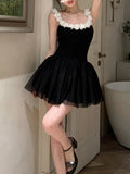 Summer Bandage Sweet Dress Backless Kawaii Y2k Mini Dress Female Causal Korean Strap Party Dress