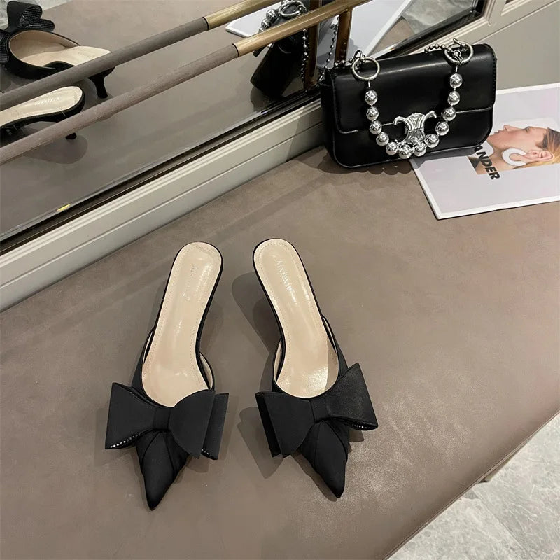 Beige Heeled Sandals Wedding Shoes Shallow Mouth Black High Lace Up Comfort Party Stiletto Clear Pointed Rubber Silk