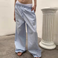 Oversized Y2k Striped Woman's Pants Baggy Harajuku Old Money Basic Trousers Korean Wide Leg Elastic Waist